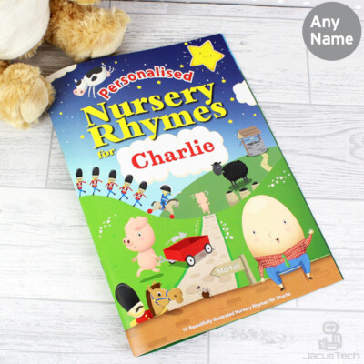 PERSONALISED Nursery Rhymes Book. Childrens STORY BOOK with Childs Name Gift