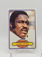 1980 Topps Football # 406 Larry Little Vintage Miami Dolphins Baseball Card 