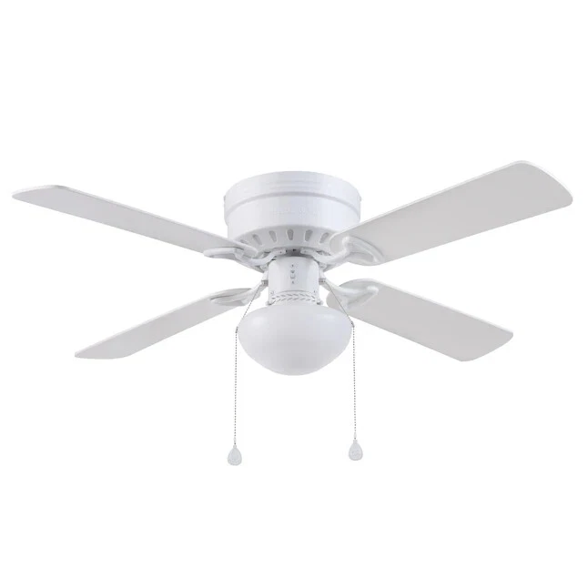 Harbor Breeze Armitage 42-in White LED Indoor Flush Mount Ceiling Fan with  Light | eBay