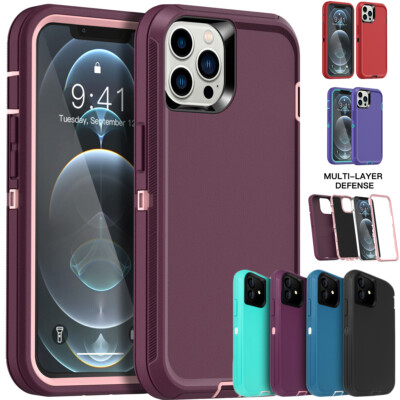 For iPhone 15 13 16 Pro Max/SE 2022/SE 2nd Case Heavy Duty Shockproof Hard Cover