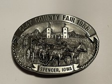 Vintage Clay County Fair Spencer IA 1986 Belt Buckle Made USA LE 286/ 1000