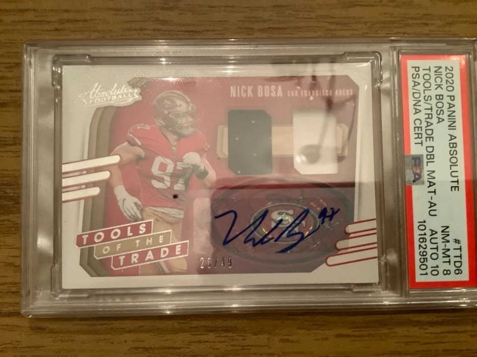 Nick Bosa Tools Of The Trade 2020 Double  Material Auto 28/49 PSA 10 - Image 4 of 4