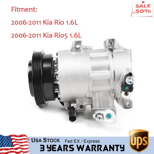 For Kia Rio 1.6L A/C Compressor with AC Clutch for 2006 2007 2008 2009 ...