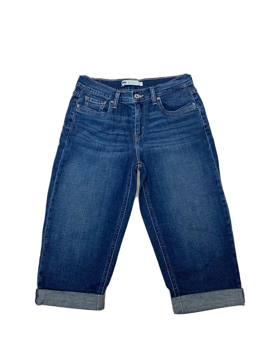 LEVI S Classic Capri Women s Size 4 Dark Wash Stretch Denim Mid