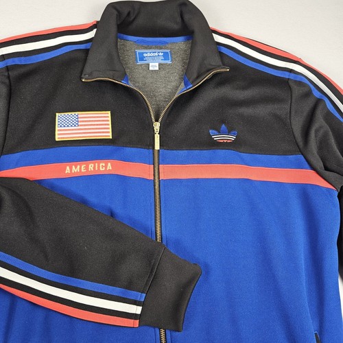 RARE Adidas Track Jacket Vintage Y2K Olympic Team USA 2010 Size XL Windbreaker - Picture 14 of 14