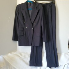 Tuta vintage Gucci blu scuro Lana Vergine pile lana Wm taglia 44 sartoriale DANNEGGIATA