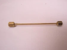2-1/8" Screw On Rounded-Hexagon-Ends Gold Tone Vintage Collar Bar L492