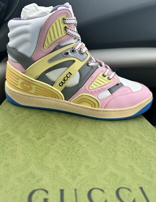 Size 6.5 - Gucci GG High Logo Print - Soft Pink W for sale online