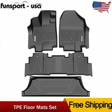 Floor Mats For 2018-2026 Honda Odyssey 3 Row 4PCS 3D TPE Floor Liner All Weather