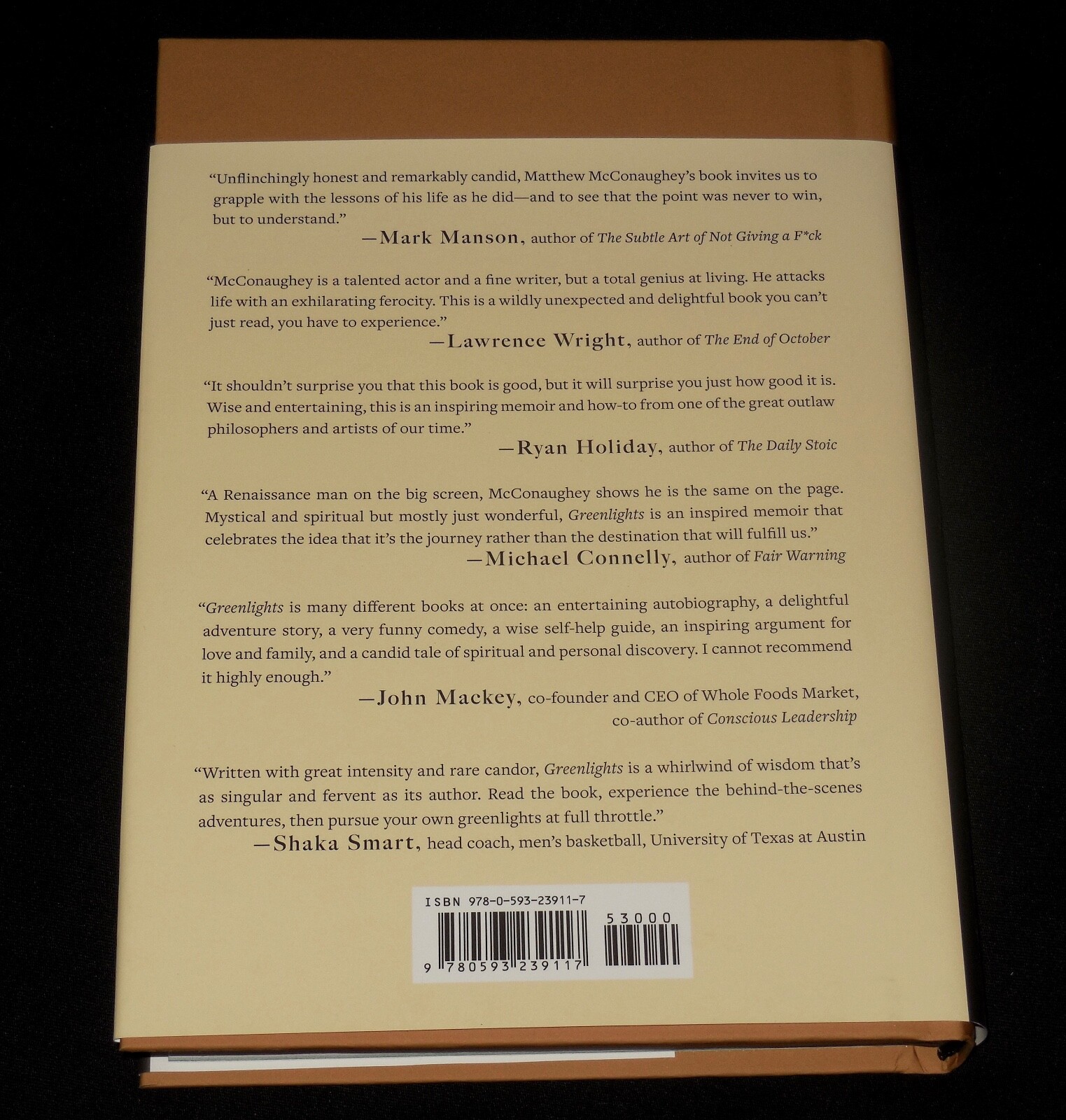 MATTHEW McCONAUGHEY AUTOGRAPHED "GREENLIGHTS" BOOK SIGNED COPY! eBay