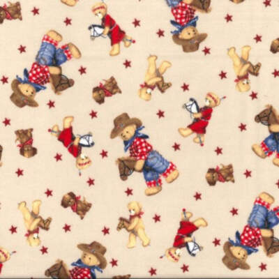 Cowboy Bear Novelty Print Flannel
