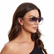 Retro Oversized Aviator Sunglasses Women Trendy Y2K Designer Dupes Gold/Gradient