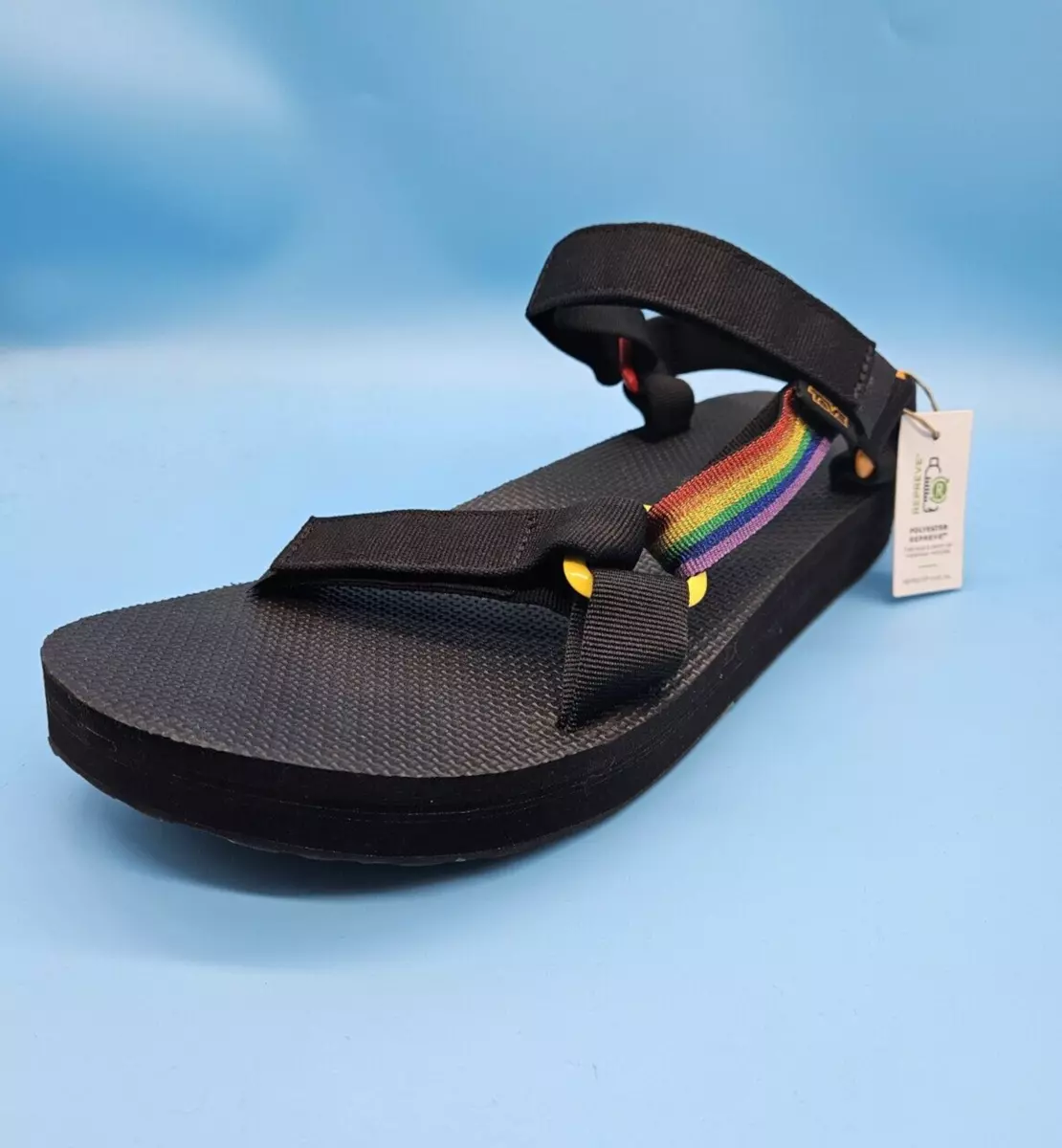 NEW Teva Mid Universal Pride Black Rainbow Sandals 1122010 Men s