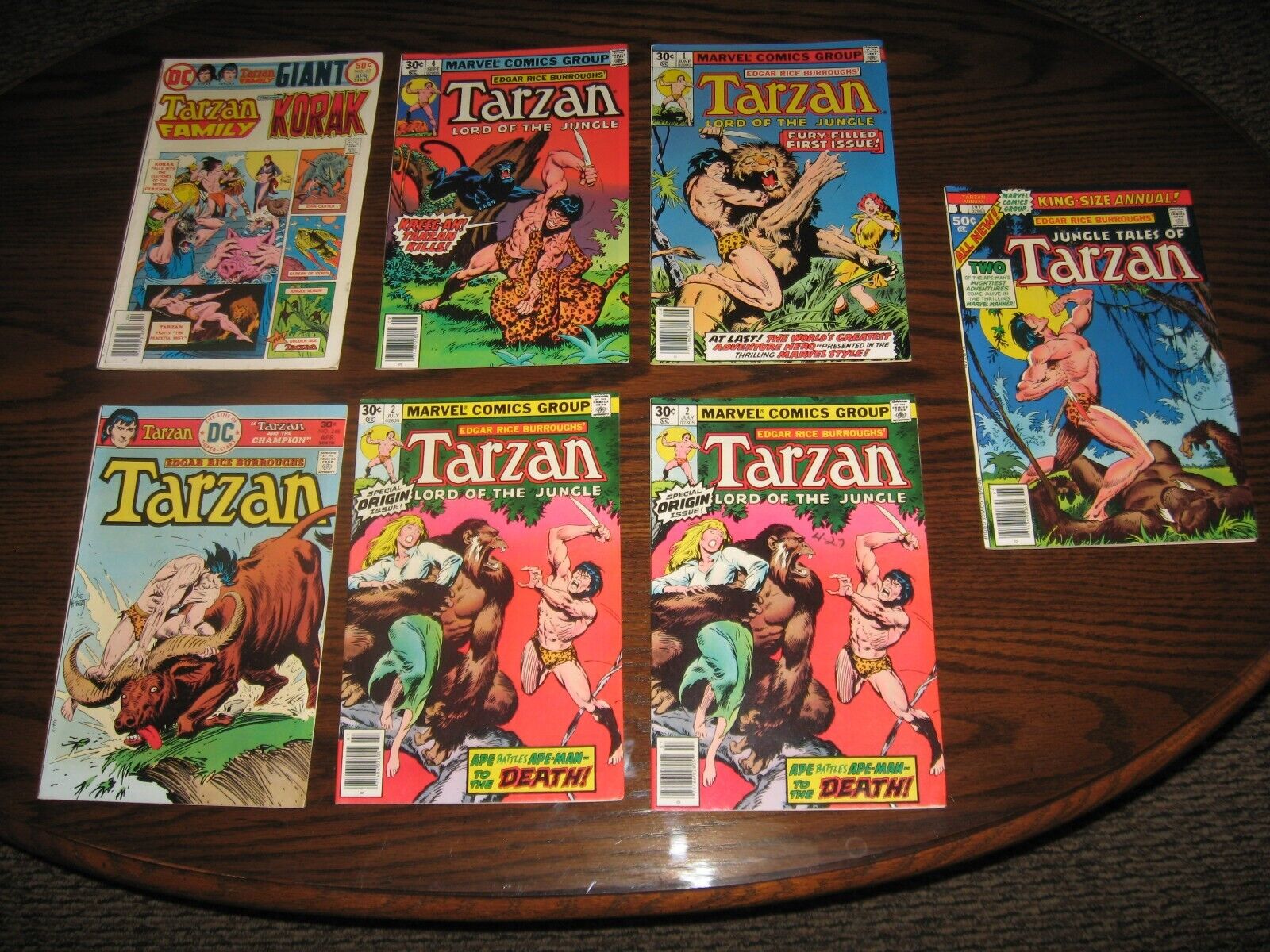 Lot of 7 Vintage Marvel And DC, Tarzan Comic Books
