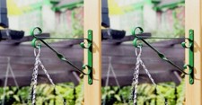 2 Green Hanging Basket Brackets 16 Inch 40cm Metal Flower Basket Support Hook