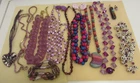 VINTAGE LOT OF COSTUME JEWELRY IN SHADES OF PURPLE & MORE (MADE AUSTRIA, J.CREW)