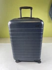 Away Navy Checked Hard Shell 4 Wheeled Carry On Travel Luggage Suitcase