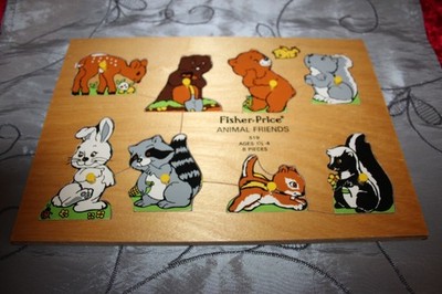 FISHER-PRICE ANIMAL FRIENDS 519, HOLZ-PUZZLE KINDER, WUNDERSCHÖN,SUPER ZUSTAND!