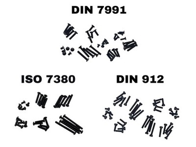 50x Innensechskant Schrauben M2 M5 Stahl schwarz DIN7991 ISO7380 DIN912