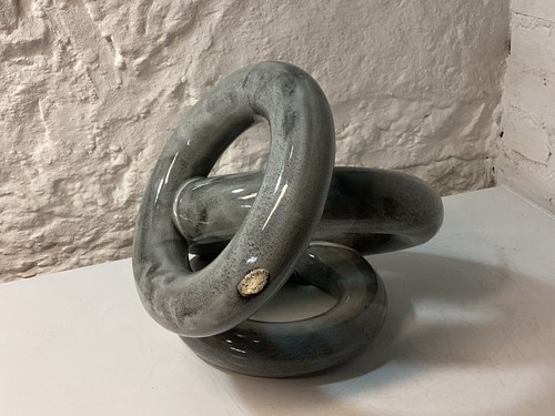 Große moderne abstrakte zeitgenössische Skulptur Ton Keramik geschwungen Künstler gefertigt - Bild 19 von 24