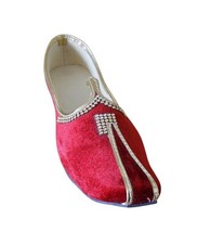 Men Wedding Shoes Leather Handmade Indian Jutties Loafers Mojaries Red US 7