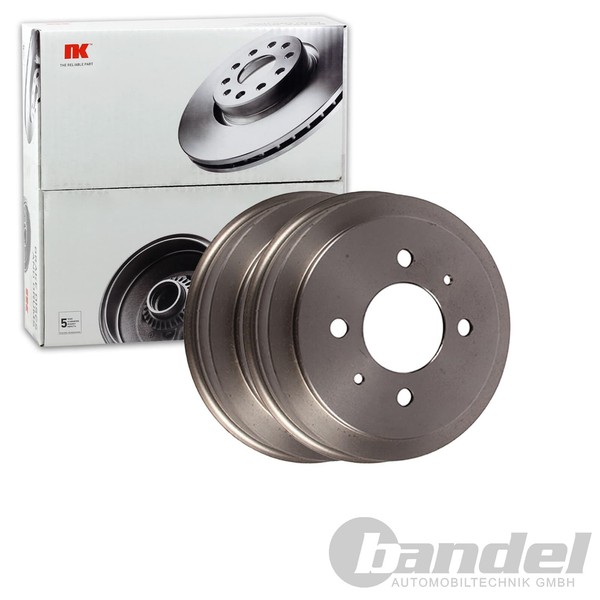 2X NK 180Mm Bremstrommeln Hinten Passend FÜR Mitsubishi Colt Lancer Proton-image
