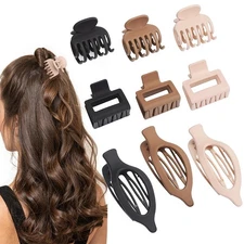 Mehayi 9 PCS Matte Hair Clips Claw for Women Girls, 3 Styles Nonslip Small Hold 