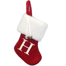 Kurt Adler Monogrammed  H  Miniature Christmas Stocking, 7in