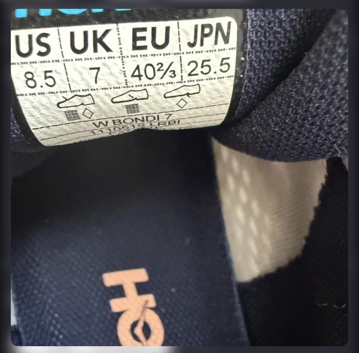 Hoka One One Bondi 7 Women’s Size 8.5 Gray Blue Pink Athletic Shoes Sneakers thumbnail 5