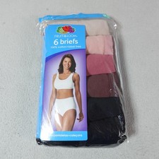 Fruit of the Loom Briefs Womens 2XL Size 9 Assorted Colors 6 Pack 100 Cotton