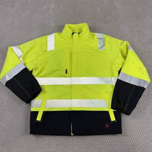 Ariat FR Men’s CAT4 Insulated High Vis Jacket Sz Medium Work Safety Full Zip 