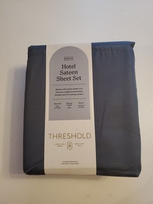 Threshold Hotel sateen sheet set twin XL  color slate blue New.