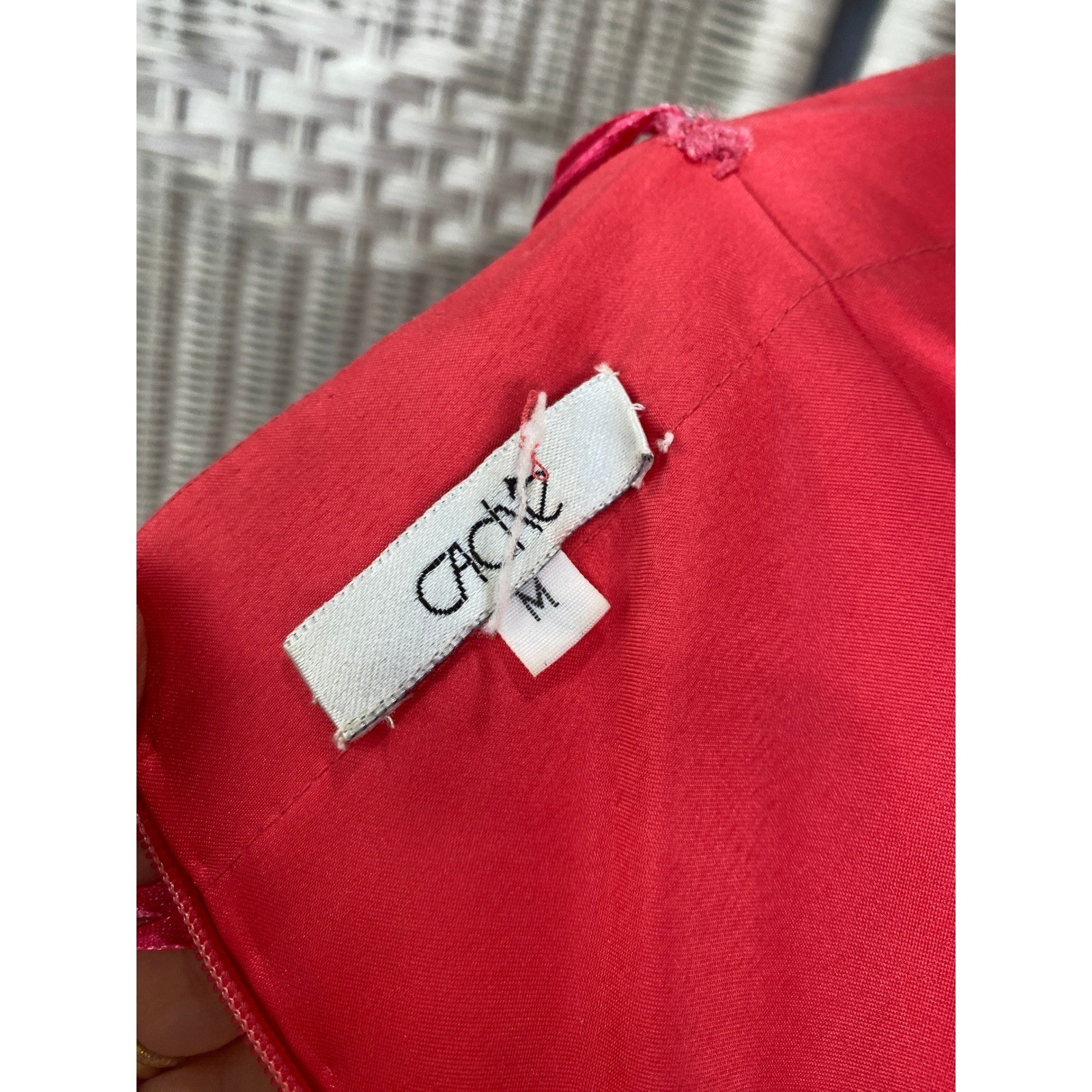 Caché Raspberry Pink Strapless Dress Rhinestone … - image 9