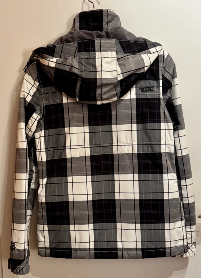 Protest Ski oder Snowboard-Jacke Damen, Gr. S, kariert weiß/grau, neuwertig - Bild 3 von 4