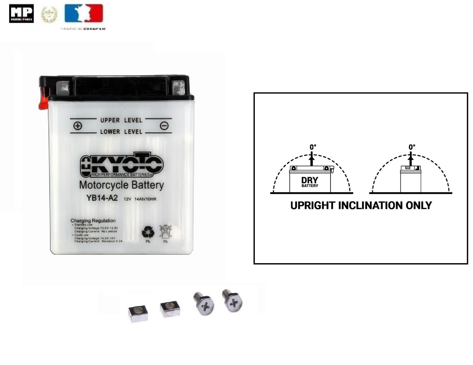 Batterie moto YB14-A2 12V 14Ah haute durabilité pour Honda XL 600