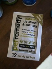 Natural De-Stress  Calming Wipes for Cats  Dogs 12 Pack