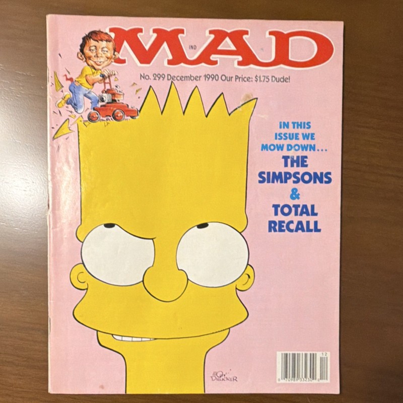 Mad Issue 299 December 1990 The Simpsons Total Recall Humor Cartoon
