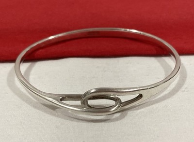 Tiffany & Co. Sterling Silber 925 Double Oval Ineinandergreifende Schleife Armreif Armband