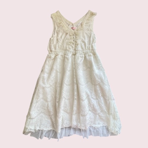 Tralala cream floral lace sleeveless JSK dress by Liz lisa