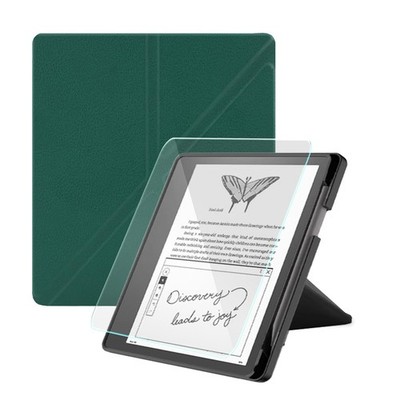 Case for Kindle Scribe 22/24 10.2'' PU Leather Stand Cover Screen Protector Green