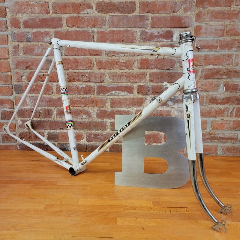 Peugeot Road Bike Frameset 27" Wheel 57cm 96/120mm Fixie Single Speed Frame  d12