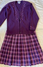 Vintage Pendleton Suit Woman's Sz Large Wool Blazer Wool Skirt Plaid Sz 14 USA