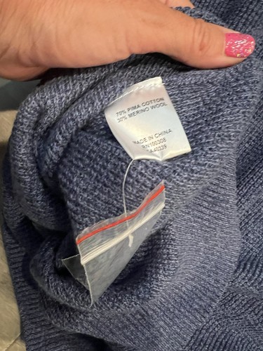 Peter Millar Crown Kitts 1/4 Zip Pullover Sweater Blue NRDC Sz Medium Men’s - Picture 7 of 7