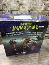 Spirit Halloween Latex Lawn Zombie Prop with Box Ground Breaker 3 Piece