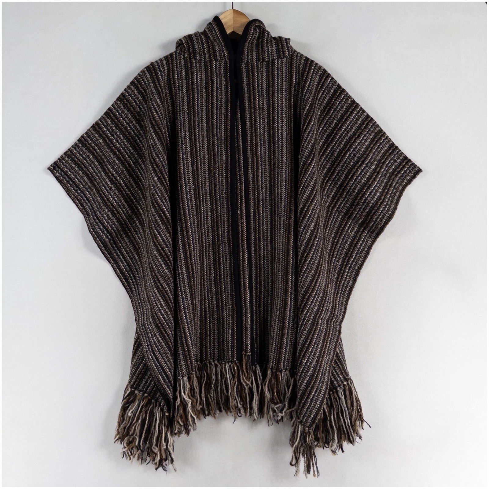 Alice Kagawa Parrott Handwoven Wool Poncho Cape Santa Fe Fiber Art Vintage MCM