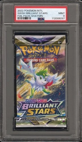PSA 9 Mint 2022 Pokemon Sword & Shield Brilliant Stars Shaymin Art Booster Pack