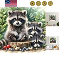 5D Animals Diamond Painting Kits for Adults, Raccoon Family Diamond Art Kits ...