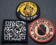 Set of 3 FunPatches with Hook and Loop Backing. Funny Meme and Humor