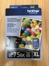 Brother LC75BK XL Black Ink Cartridge Genuine Lot of 2
