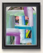 Original "Behind the Cage" 8x10 Canvas Expressionism Abstract Design Home Art